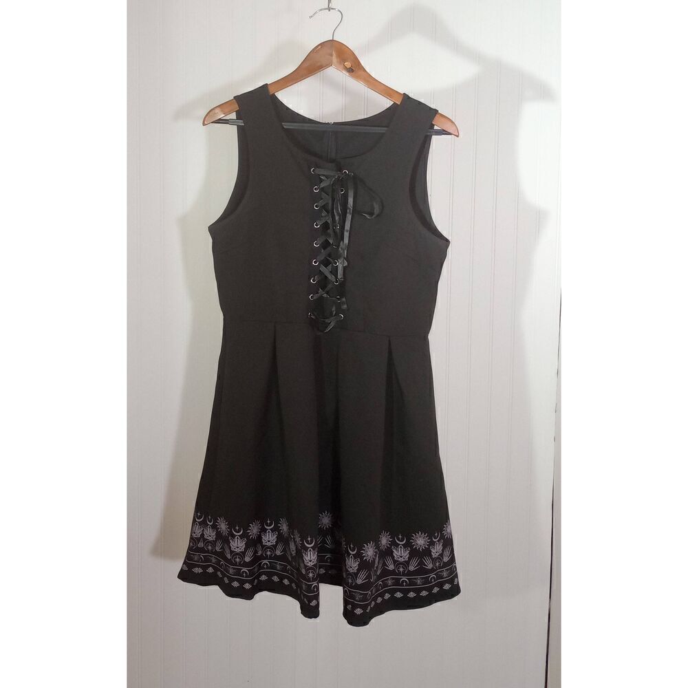 Romwe, black mystic,  gothic, sleeveless dress.  size large